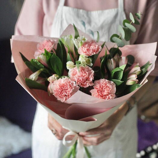 Persistent bouquet - carnation and alstroemeria