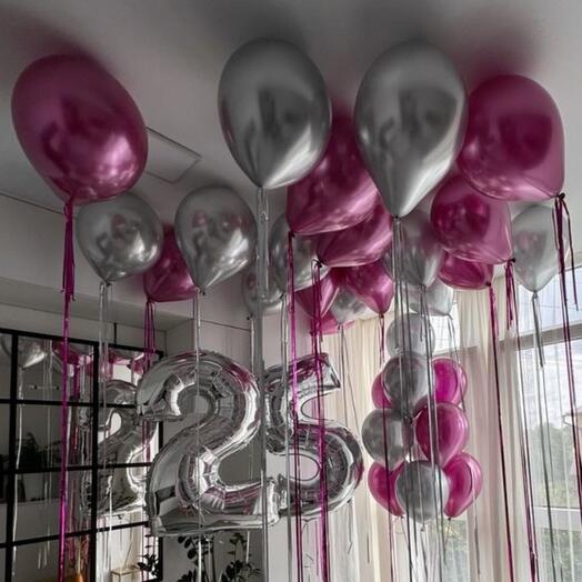 Воздушные шары на 25 лет