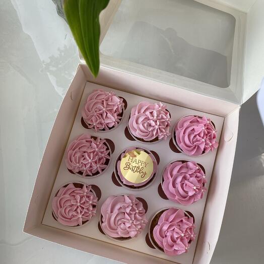Капкейки Happy Birthday 9шт