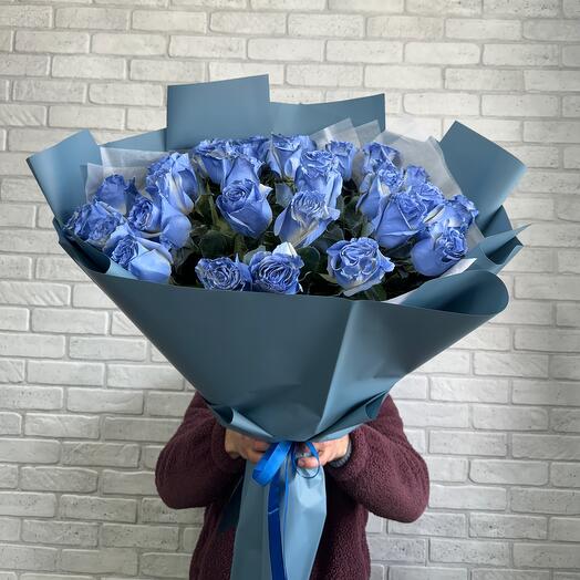Букет из 35 синих роз