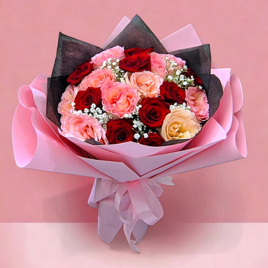21 Pink and Red Roses