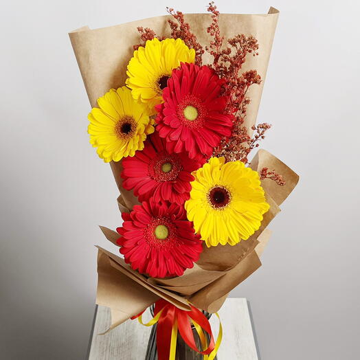 Yellow and red gerberas