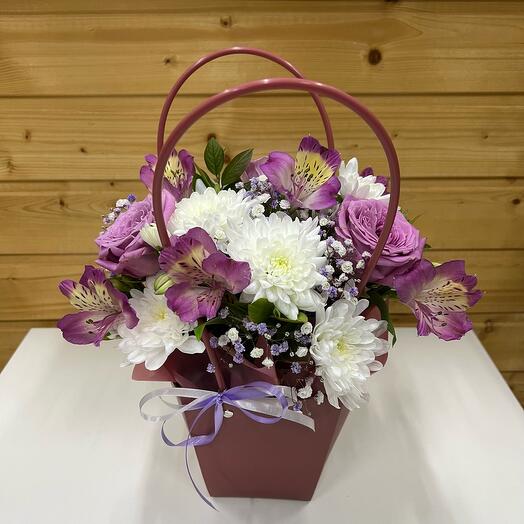 Цветы в сумочке М фиолет