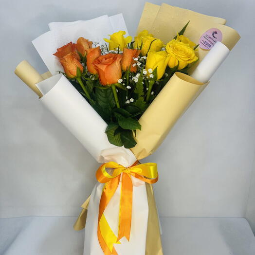 The Freshness: Bunch of Orange and Yellow Roses