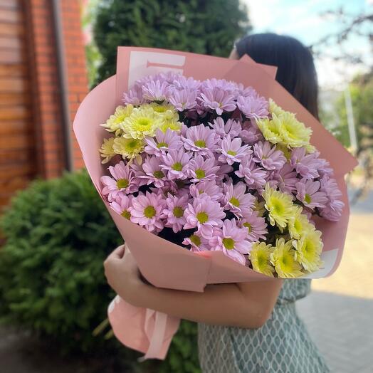 Розовые ромашки