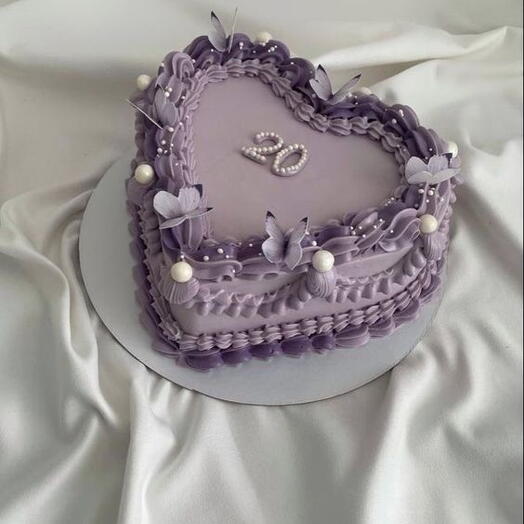 Purple vintage cake with purple butterflies cake