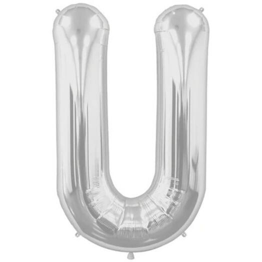 Letter U Silver Foil Balloon