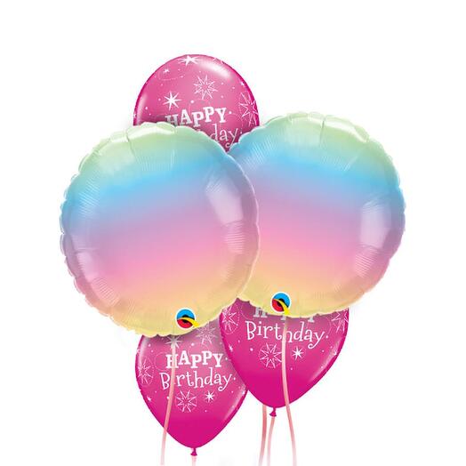 Happy Birthday Pastel Ombre Balloon Package