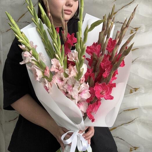 Пышный букет из Гладиолусов Розовый Микс 💗💕