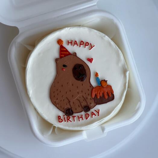 Бенто-тортик с капибарой «Нарру Birthday»
