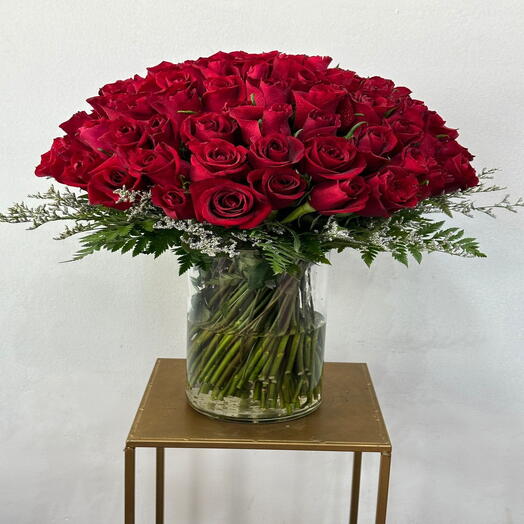 51 Red Rose Vase