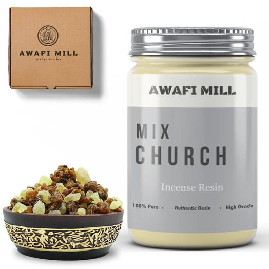 AWAFI MILL Mix Church Incense | Frankincense and Myrrh - Bottle of 100 Gram