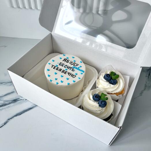 ¡Nuevo! Conjunto de pastel de Bento + cupcakes