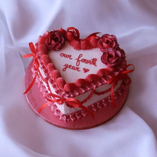 Floral Vintage Heart Cake- valentines day special