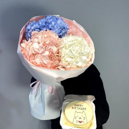 Комбо Гортензии+ Бенто торт