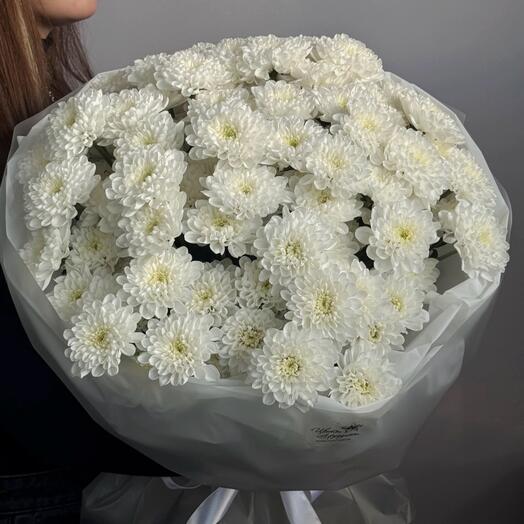 Монобукет из 15 кустовых хризантем