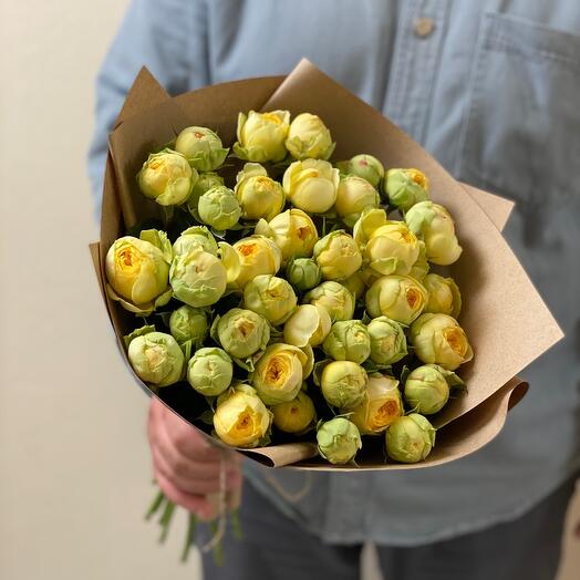 15 rosas de peonía en paquete Kraft
