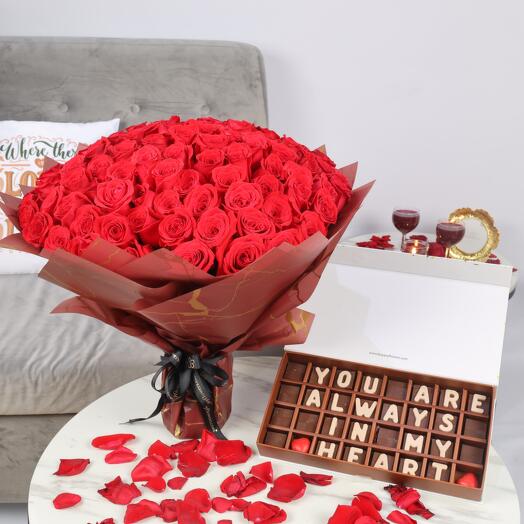 Love Memories Bouquet and You Are Always in My Heart Chocolates
