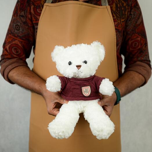 30cm - Dark Red Sweater Teddy Bear Doll