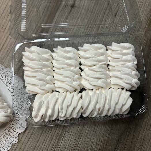 Зефир ручной работы ванильный 6 штук пластик упаковка