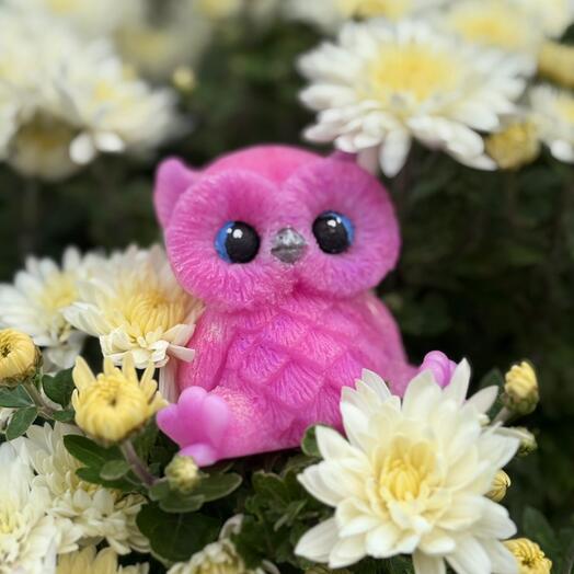 Сова из мыла (розовая)