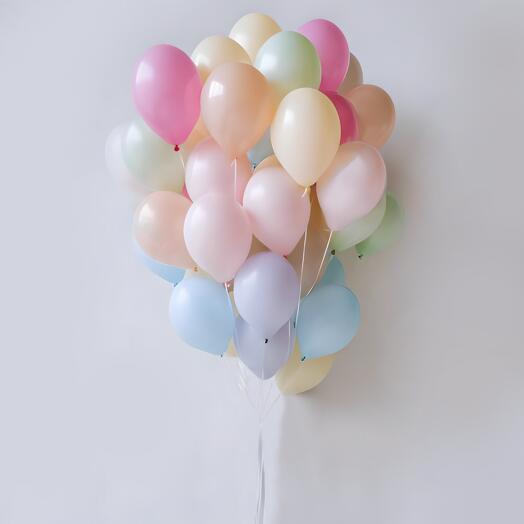 Manojo de 45 globos de helio Macarons, globos multicolores