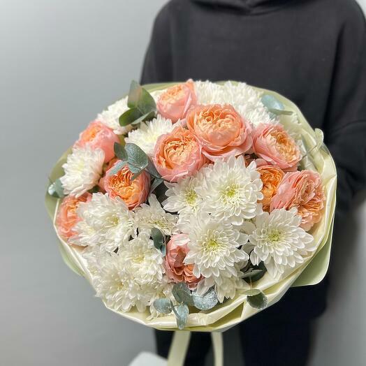 Chrysanthemum and Rose Bouquet-1875