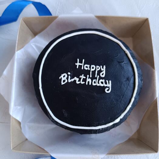 Черный торт happy birthday