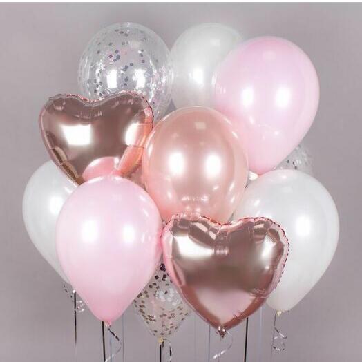 Фонтан из шаров Сияние Розового Золота