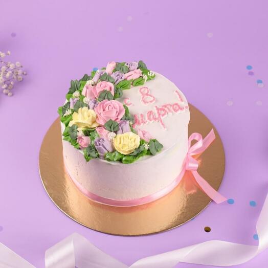 Торт на 8 марта Поляна цветов 2 кг