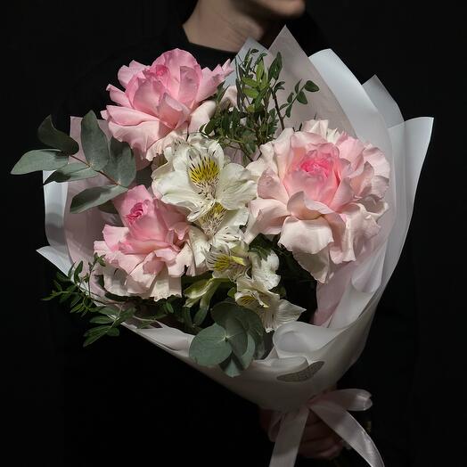 Букет с французскими розами «Нежность»