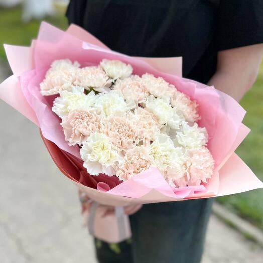 Букет из 19 диантусов нежный микс