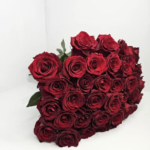 Охапка 37 красных роз под ленту арт. 35230