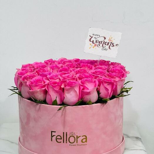 Pink velvet flower box