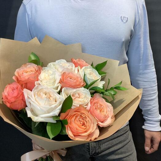 Моно букет из пионовидных роз для любимой🥰