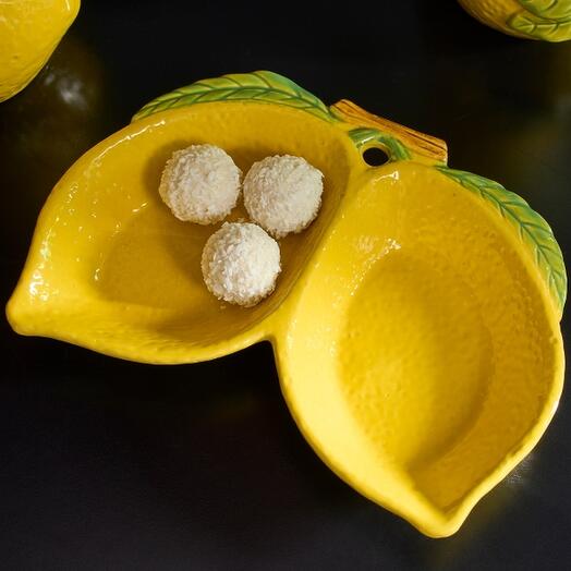 Decorative bowl lemon, yellow