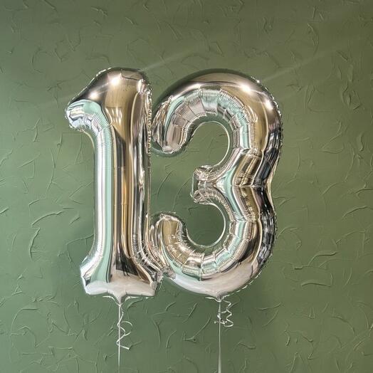 Цифра 13 серебряная