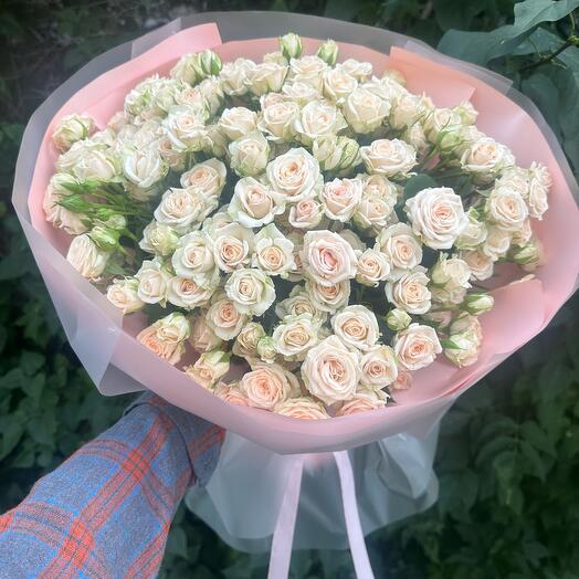 Монобукет из 51 штуки кустовой розы ♥️