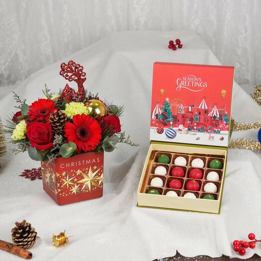 Christmas Stars Flowers and Chocolates