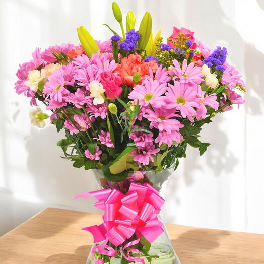 Pink Mixed Fresh Flower Bouquet