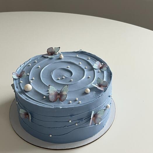 Торт 1 кг с бабочками
