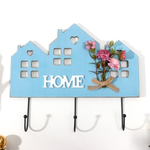 Ganchos decorativos árbol "Casa con ramo de flores"