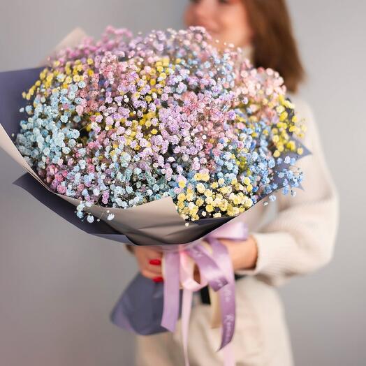 Bouquet of rainbow gypsophila