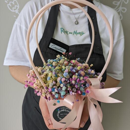 Сумочка с гипсофилой, Цветы и подарки в Анапе, купить по цене 1200 RUB ...