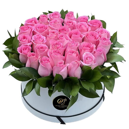 Pink Roses Round Box