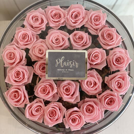 VIP Acrylic Pink Preserved Rose Box