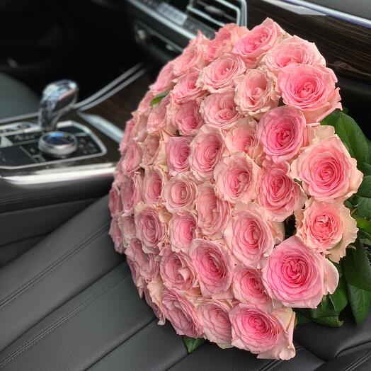 51 pink roses 70 cm "Mandala"💖