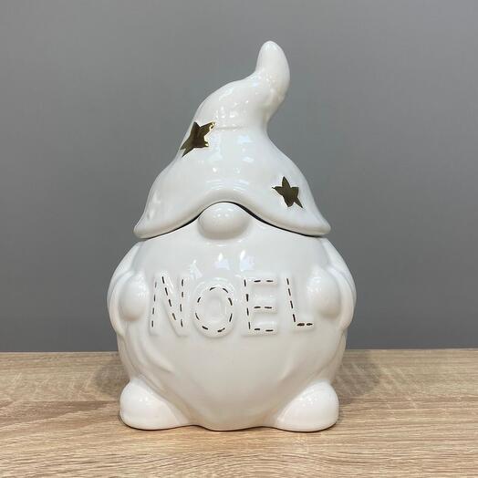 Конфетница Гном керамика белая h=20 см