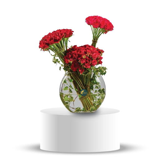 Designer Red Rose in Vase