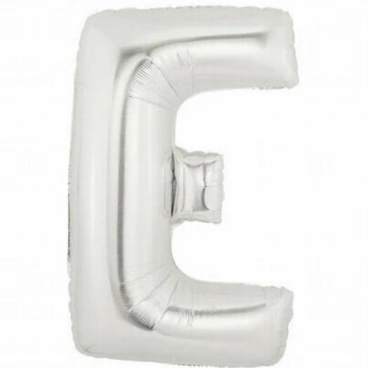 Letter E Silver Foil Balloon